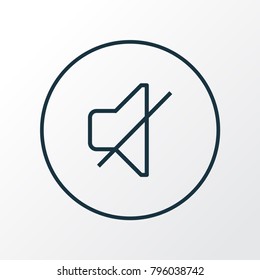 Mute icon line symbol. Premium quality isolated soundless element in trendy style.