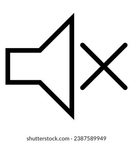 Mute icon line vector illustration.