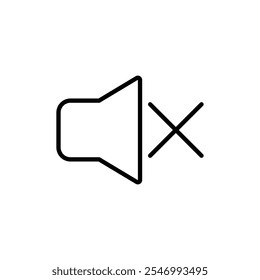 Mute icon linear logo isolated