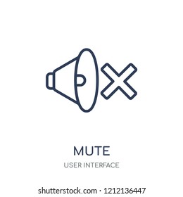 Mute icon. Mute linear symbol design from User interface collection. Simple outline element vector illustration on white background.