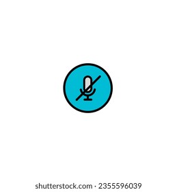 Mute icon. Mike off. microphone icon mute symbol logo template.