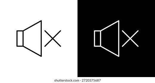 Mute icon. Minimalist vector design. Editable stroke. EPS10