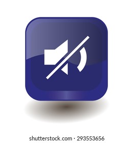 mute icon on dark blue button