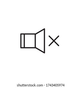 mute icon outline design vector. isolated on white background