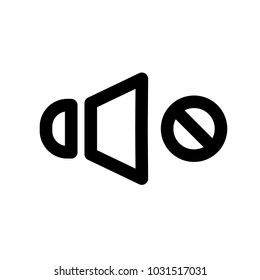 mute icon outline style design