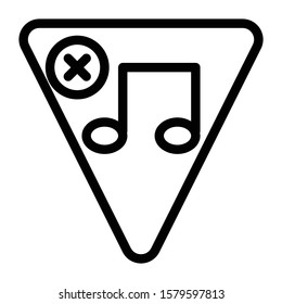 mute icon outline vector design
