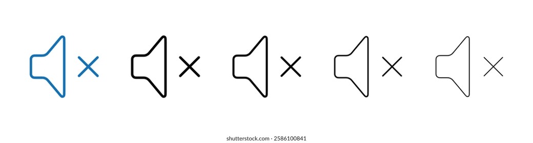 Mute icon Outline vector logo for web ui