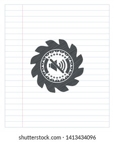 mute icon pencil effect. Vector Illustration. Detailed.