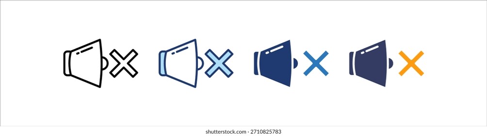 Conjunto de iconos de silencio Colección de estilos múltiples