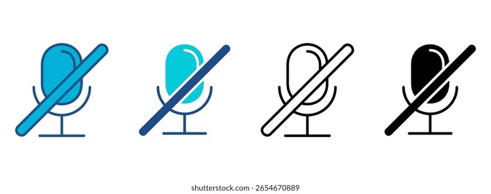 Ativar Mudo Do Conjunto De Ícones Com Vários Estilos. Ilustração de vetor