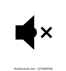 Mute Icon. Silent Speaker Vector Illustration. No Sound Sign & Symbol Logo Template.