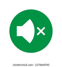 Mute Icon. Silent Speaker Vector Illustration. No Sound Sign & Symbol Logo Template.