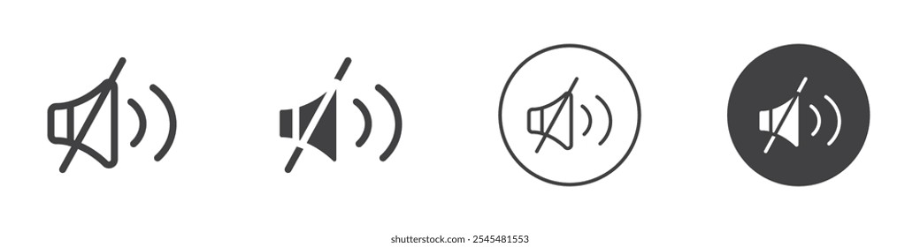mute icon Simple outline vector logo