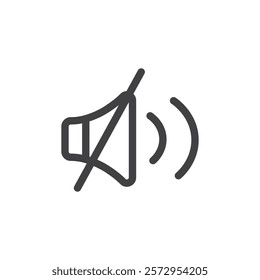 mute icon Simple outline vector logo