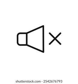 Mute icon Thin line art isolated