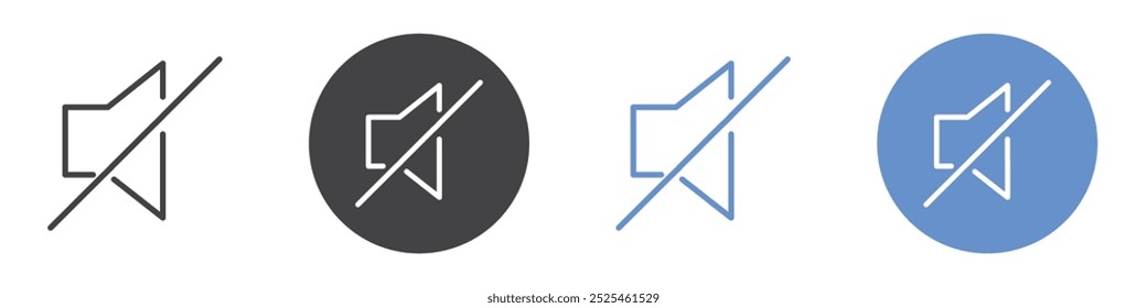 Mute icon Thin outline art symbol