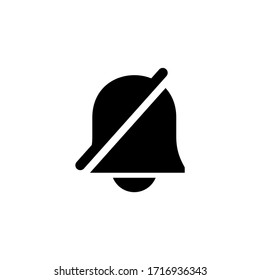 Vector de icono silenciar. Icono de notificación de la campana