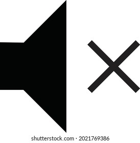 Mute Icon. Vector Design Illustration with white Background