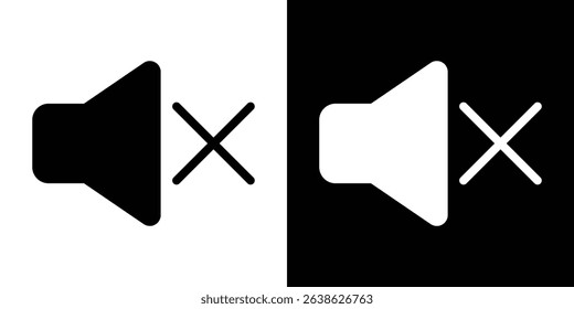 Mute icon Vector in flat style. Collection silhouettes