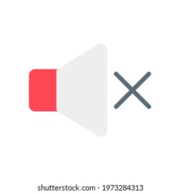 Mute icon vector illustration in flat style about multimedia for any projects, use for website mobile app presentation