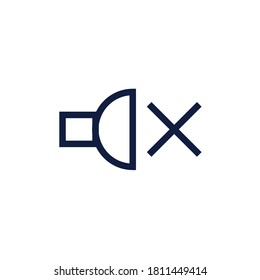 Mute Symbol, Vektorgrafik. Einzeln flaches Symbol im trendigen Stil.