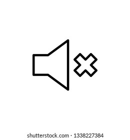Mute Icon Vector Illustration in Line Style for Any Purpose