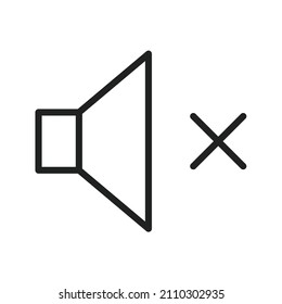 Mute icon vector image. Can also be used for Physical Fitness. Suitable for mobile apps, web apps and print media.