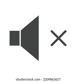 Mute icon vector image. Can also be used for Media Buttons. Suitable for mobile apps, web apps and print media.
