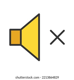 Mute icon vector image. Can also be used for Media Buttons. Suitable for mobile apps, web apps and print media.