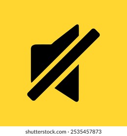 Vector de icono mudo aislado sobre fondo amarillo.