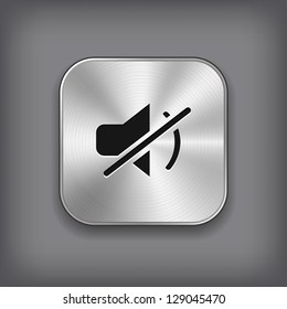 Mute Icon - Vector Metal App Button