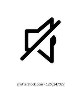 mute icon vector on white background editable eps10
