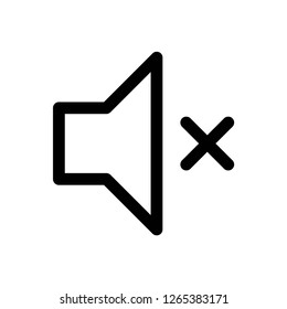 mute icon vector, on white background editable eps10