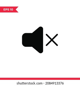 Mute icon vector. Speaker sign