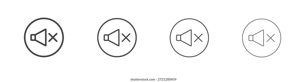 Mute icons for graphic and web design.