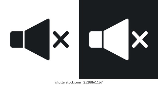 Mute icons. solid style vector