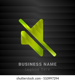 Mute Lime Green and Black silk fashion premium icon / Logo