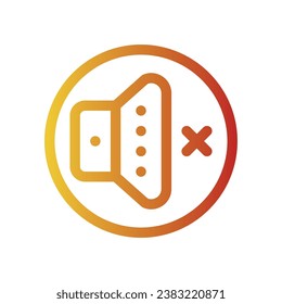 mute line gradient icon logo for website, application, printing, document, poster design, etc, Suitable for web Design,Logo,App