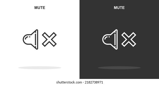 mute line icon. Simple outline style.mute linear sign. Vector illustration isolated on white background. Editable stroke EPS 10