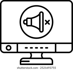 Mute Line vector Icon Design