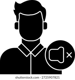 Diseño de icono de Vector de línea silenciosa