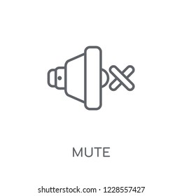 Mute linear icon. Modern outline Mute logo concept on white background from User Interface and Web Navigation collection. Suitable for use on web apps, mobile apps and print media.