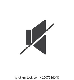 Mute loudspeaker icon vector, filled flat sign, solid pictogram isolated on white. Sound off symbol, logo illustration.