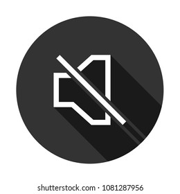 mute media sound vector icon with shadow, mute sign