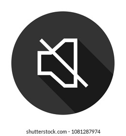 mute media sound vector icon with shadow, mute sign