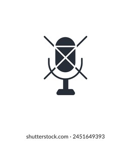 mute mic icon. vector.Editable stroke.linear style sign for use web design,logo.Symbol illustration.