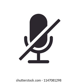 Mute Microphone Audio Icon Vector