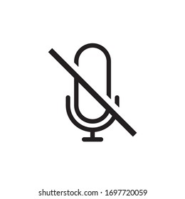 Mute Microphone Audio Icon Vector Illustration