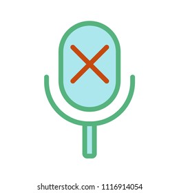 Mute Microphone colored vector icon. Isolated on white background