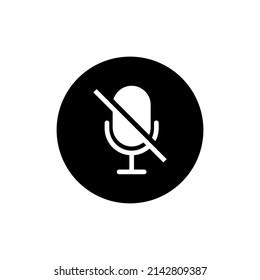 Mute microphone icon in black round